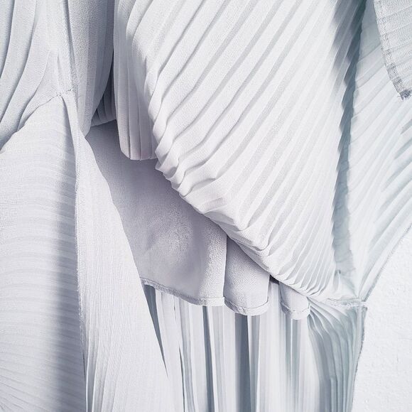 Zara Muted Seafoam‎ Pleated Off The Shoulder Midi Dress - Picture 8 of 10